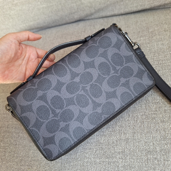 Coach Double Zip Travel Organizer In Signature Canvas NWT - Picture 7 of 12